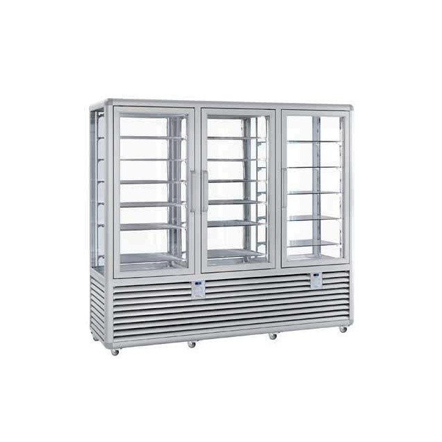 Vitrina cofetarie Tecfrigo MUSA 120 Q, capacitate 120 l, temperatura -15/-21 ºC, negru