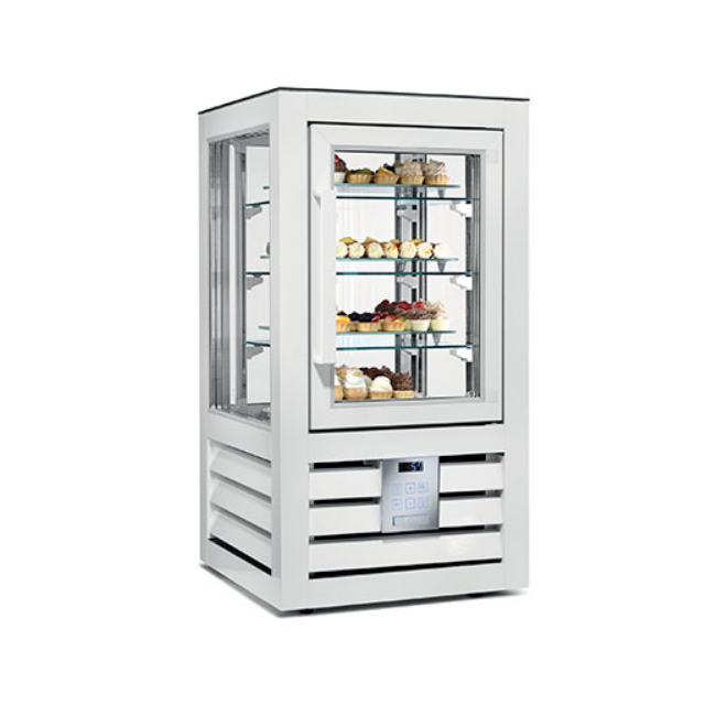 Vitrina cofetarie Tecfrigo MUSA 120 Q, capacitate 120 l, temperatura -15/-21 ºC, negru