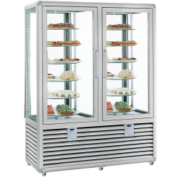 Vitrina cofetarie Tecfrigo MUSA 120 Q, capacitate 120 l, temperatura -15/-21 ºC, negru