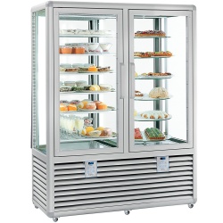 Vitrina cofetarie Tecfrigo MUSA 120 Q, capacitate 120 l, temperatura -15/-21 ºC, negru