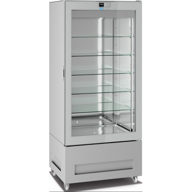 Vitrina frigorifica pentru cofetarie Longoni 85-L Vitra 8411-L capacitate 600l 1 zona racire -2 /+15°C argintiu