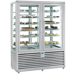 Vitrina cofetarie Tecfrigo MUSA 120 Q, capacitate 120 l, temperatura -15/-21 ºC, negru