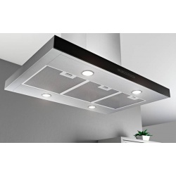 HOTA PENTRU INSULA DE BUCATARIE AIRFORCE F206, 90x60 CM, INOX / NEGRU