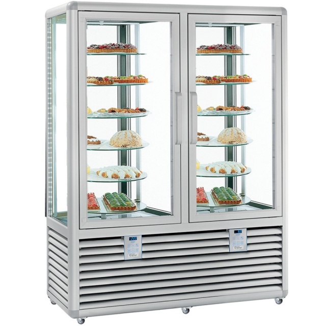 Vitrina cofetarie Tecfrigo MUSA 120 Q, capacitate 120 l, temperatura -15/-21 ºC, negru