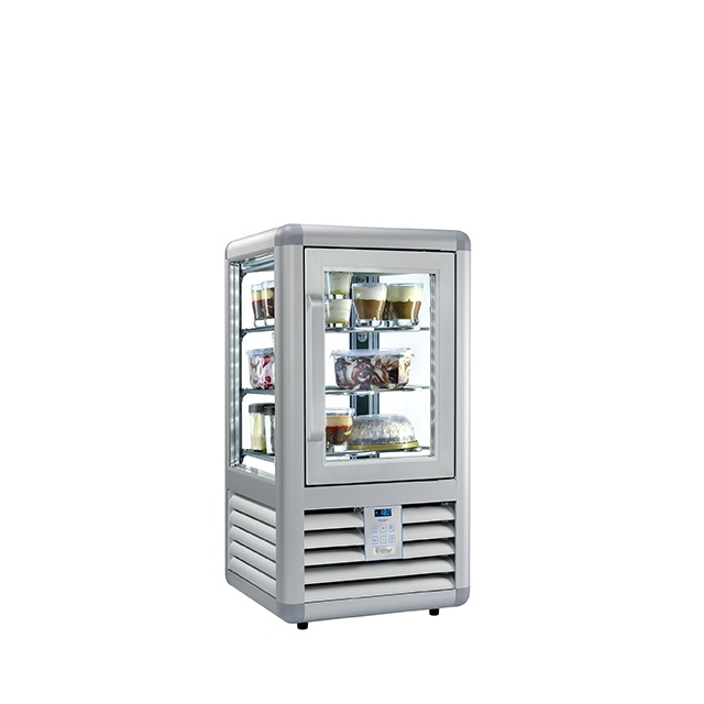 Vitrina cofetarie Tecfrigo MUSA 120 Q, capacitate 120 l, temperatura -15/-21 ºC, negru