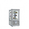 Vitrina frigorifica de expunere Silfer Curv CEB 100 S, 3 rafturi, 98 l, temperatura -15°-23°C, inox