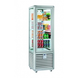 Vitrina frigorifica bauturi Silfer Curv CBV 450 G, 4 rafturi, 427 l, temperatura +6°+10°C, inox