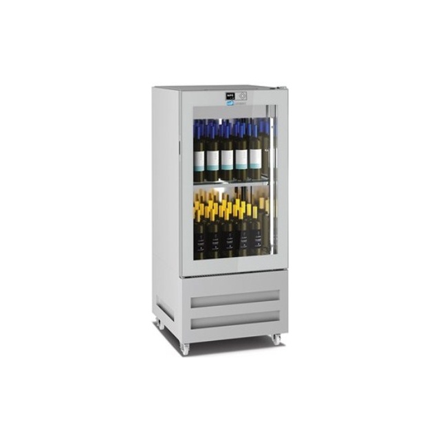Vitrina frigorifica pentru vinuri Longoni 65-S Vitra 6512-S capacitate 300l (60sticle) 1 zona racire +4 / +18 °C argintiu