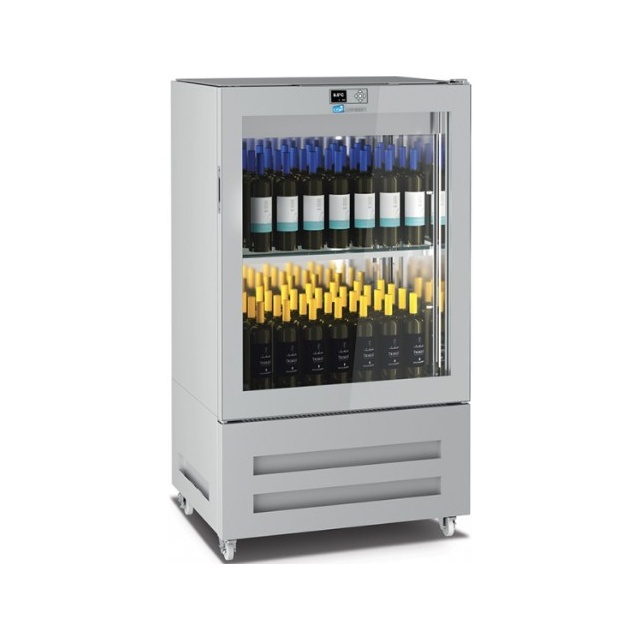 Vitrina frigorifica pentru vinuri Longoni 85-S Vitra 8511-S capacitate 450l (80sticle) 1 zona racire +4 / +18 °C argintiu