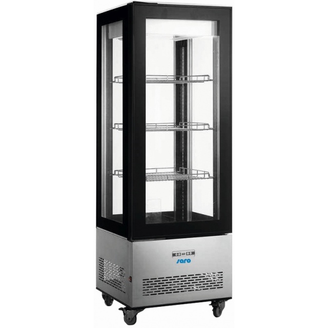 VITRINA FRIGORIFICA SARO 400 LEONIE 330-1100, CAPACITATE 400 L, TEMPERATURA 0 / + 10° C, INOX / NEGRU