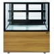 VITRINA RECE PENTRU COFETARIE SARO MAXI 330-1106, CAPACITATE 300 L, TEMPERATURA +2 / + 8 ° C, INOX NEGRU / LEMN