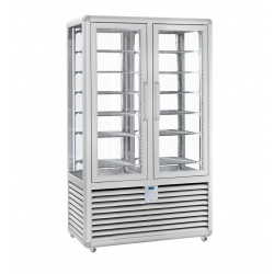 Vitrina frigorifica bauturi Silfer Curv CBV 700 G/G, 8 rafturi, 2 usi, 742 l, temperatura +6°+10°C, inox