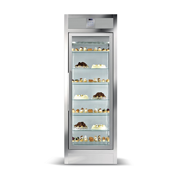 Vitrina cofetarie Tecfrigo MUSA 120 Q, capacitate 120 l, temperatura -15/-21 ºC, negru