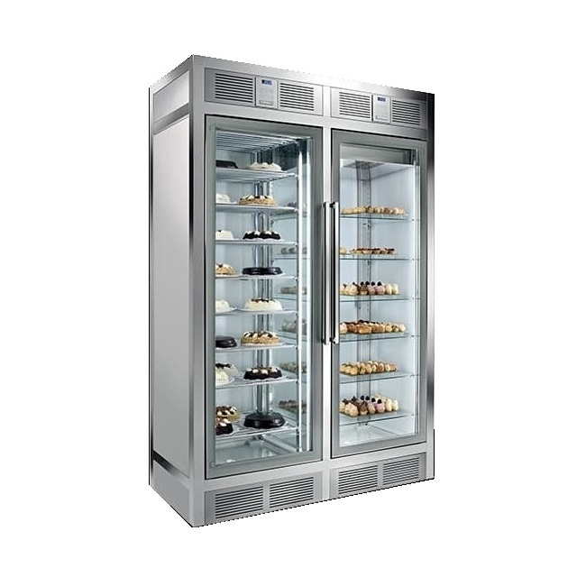 Vitrina frigorifica incorporabila cofetarie Silfer WGL 1100 S/S, 1116 l, 16 rafturi, 2 usi, temperatura -15°-25°C, inox