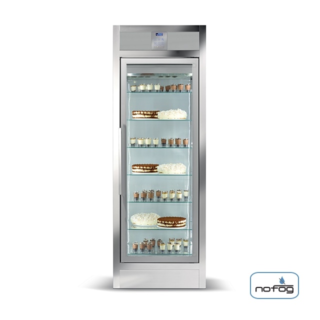 Vitrina frigorifica incorporabila cofetarie Silfer WGL 550 V 2T, 558 l, 7 rafturi, temperatura +5°-20°C, inox