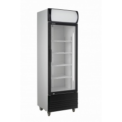 VITRINA FRIGORIFICA BAUTURI SARO GTK 320 453-1002, CU SPATIU PUBLICITAR, CAPACITATE 320 L, 0 / +10 ° C, INOX / NEGRU / ALB
