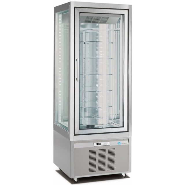 Vitrina frigorifica pentru cofetarie Longoni M1-400 CLASSIC 3701 capacitate 420l 1 zona racire +2 / + 10 °C argintiu