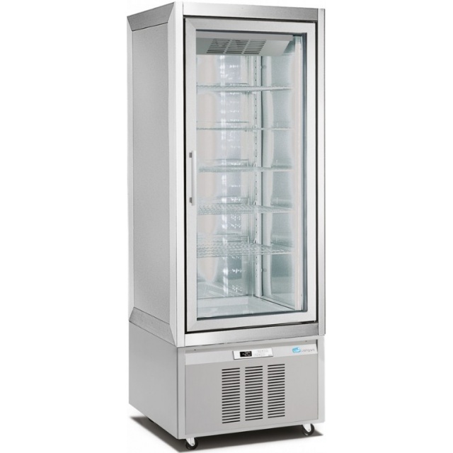 Vitrina frigorifica No-Frost Longoni M1-400 CLASSIC 3500VNP capacitate 420l 1 zona racire +5 / -20 °C argintiu