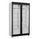 VITRINA FRIGORIFICA BAUTURI SARO 453-1010, CU 2 USI + SPATIU PUBLICITAR, CAPACITATE 850 L, 0 / +10 ° C, INOX / NEGRU / ALB