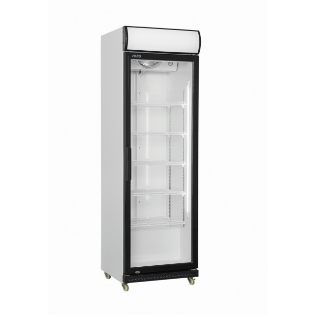 VITRINA FRIGORIFICA BAUTURI SARO GTK 425 453-1000, CU SPATIU PUBLICITAR, CAPACITATE 425 L, 0 / +10 ° C, INOX / NEGRU / ALB
