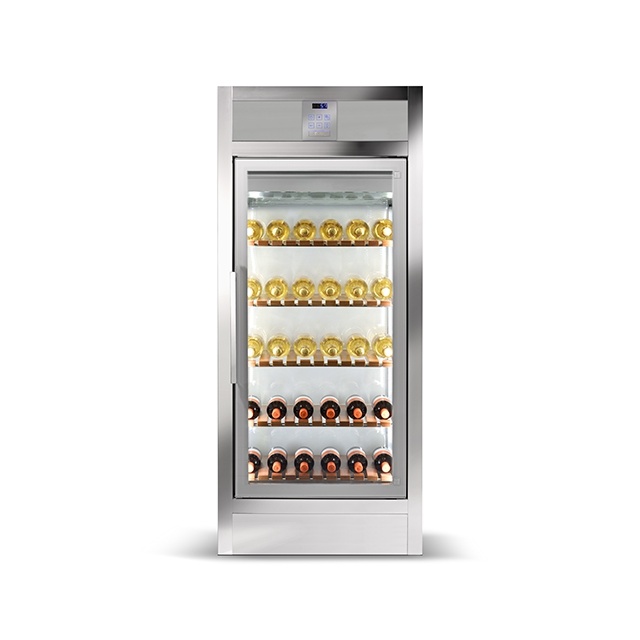 Vitrina frigorifica incorporabila vinuri Silfer WVN 450 RLB, 427 l, 5 rafturi, temperatura +6°+9 +18°C, inox