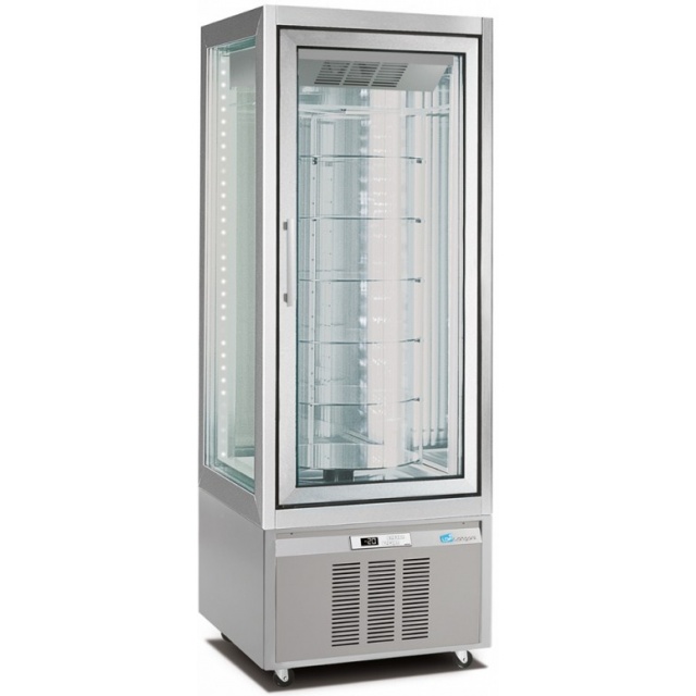 Vitrina frigorifica No-Frost Longoni M1-400 CLASSIC 3701VNP capacitate 420l 1 zona racire +5 / -20 °C argintiu