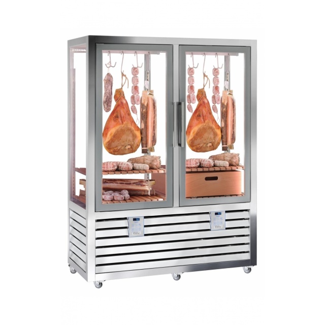Vitrina frigorifica incorporabila delicatese Silfer WSM 1100 G-RLC/G-RLC, 1116 l, 2 usi, temperatura +2°+8°C, inox