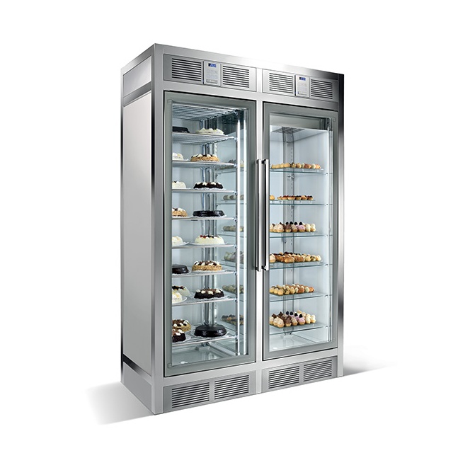 Vitrina cofetarie Tecfrigo MUSA 120 Q, capacitate 120 l, temperatura -15/-21 ºC, negru