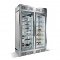 Vitrina frigorifica incorporabila cofetarie Silfer WPG 1100 S/V, 15 rafturi, 1116 l, 2 zone temperatura -15°-25°/+4°+10°C, inox