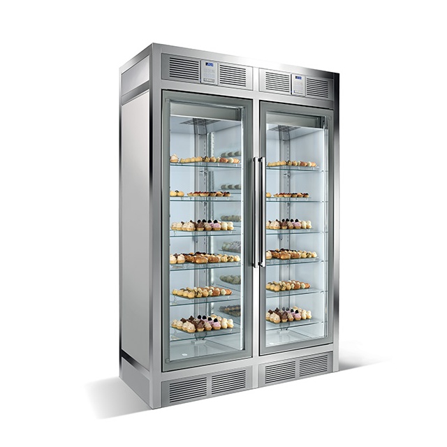 Vitrina cofetarie Tecfrigo MUSA 120 Q, capacitate 120 l, temperatura -15/-21 ºC, negru