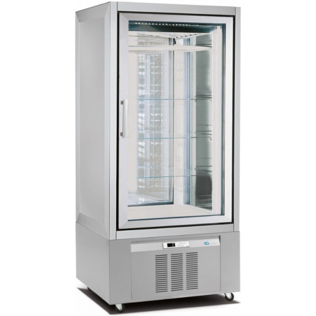 Vitrina frigorifica pentru macelarie Longoni M1-600 CLASSIC 9711 capacitate 600l 1 zona racire ± 0 / + 4°C argintiu