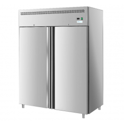 Congelator profesional Forcold G-GN1200BT-F, capacitate 1200 l, 2 usi, temperatura -18°C/-22°C, inox