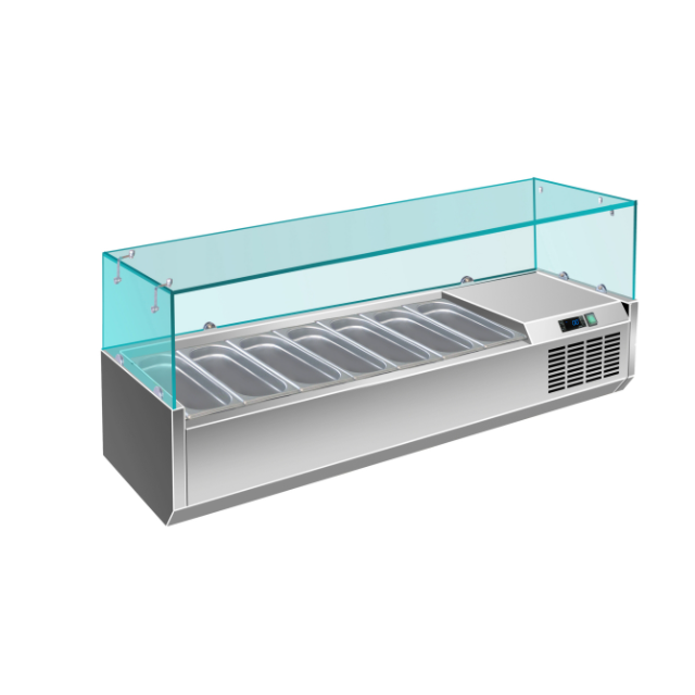 VITRINA FRIGORIFICA CU EXPUNERE INGREDIENTE SARO VRX 1500/330 323-11361, 7 x 1/4 GN, TEMPERATURA +2 / + 8 ° C, INOX