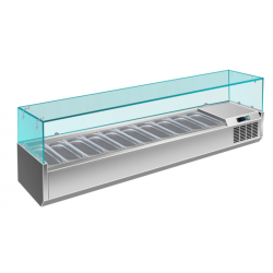 VITRINA FRIGORIFICA CU EXPUNERE INGREDIENTE SARO VRX 2000/330 323-11451, 10 x 1/4 GN, TEMPERATURA +2 / + 8 ° C, INOX