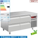 Masa rece Diamond N77/R212G-R24, 4x1/2 sertare GN 1/1-h 100 mm