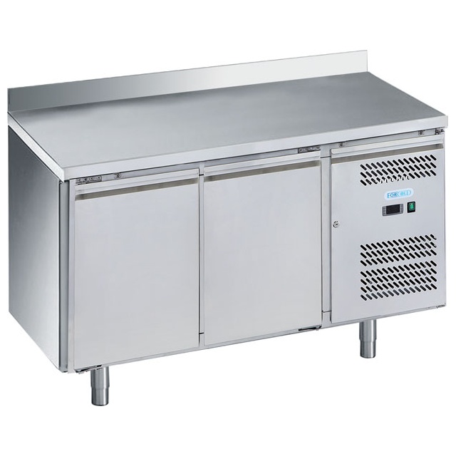Masa rece frigorifica Forcold G-PA2200TN-FC cu rebord, 2 usi, capacitate 390 l, temperatura -2°C/+8°C, inox