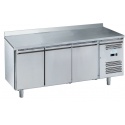 Masa rece frigorifica Forcold G-PA3200TN-FC cu rebord, 3 usi, capacitate 580 l, temperatura -2°C/+8°C, inox