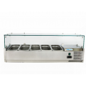 Vitrina frigorifica expunere ingrediente Forcold G-VRX1200-330, capacitate 5 cuve/20 l, temperatura +2°C/+8°C, inox