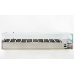 Vitrina frigorifica expunere ingrediente Forcold G-VRX2000-330, capacitate 10 cuve/40 l, temperatura +2°C/+8°C, inox
