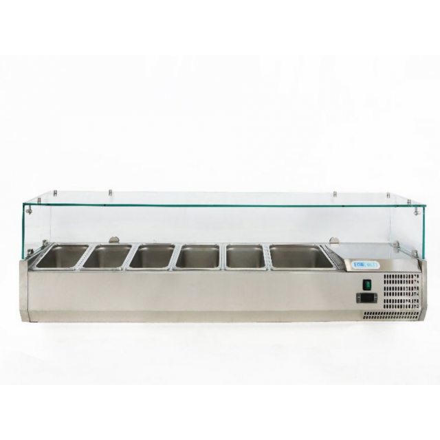 Vitrina frigorifica expunere ingrediente Forcold G-VRX1500-380, capacitate 4+1/24 l, temperatura +2°C/+8°C, inox