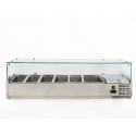 Vitrina frigorifica expunere ingrediente Forcold G-VRX1500-380, capacitate 5+1cuve/28 l, temperatura +2°C/+8°C, inox