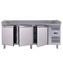 Masa rece pentru pizza Forcold G-PZ3600TN-F, 3 usi, capacitate 580 l, temperatura -2/+8°C, inox