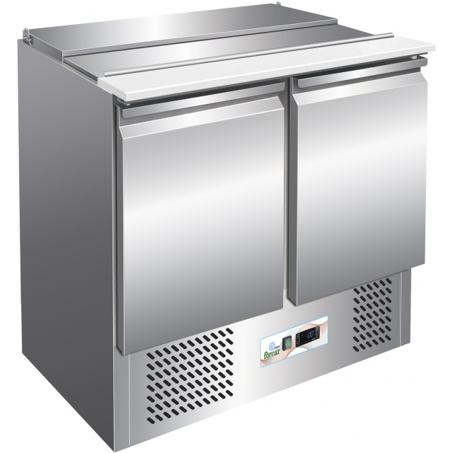 Masa rece salate Forcold Saladette G-S900-FC, 2 usi, capacitate 240 l, temperatura +2/+8°C, inox