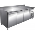 Masa rece cu rebord Forcar G-GN3200BT cu 3 usi, capacitate 417 l, temperatura -18°-22°C, Inox