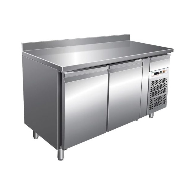 Masa rece gastronomie cu rebord Forcar G-SNACK2200TN cu 2 usi, capacitate 228 l, temperatura -2°+8°C, Inox