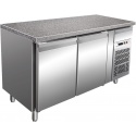 Masa rece pentru patiserii Forcar G-PA1500TNGR7 cu blat din granit, 2 usi, capacitate 413 l, temperatura +2°+8°C, Inox