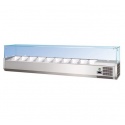 Vitrina frigorifica orizontala pentru ingrediente Forcar G-RI18033V, capacitate 9 containere, temperatura +2°+8°C, Inox