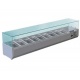 Vitrina frigorifica orizontala pentru ingrediente Forcar G-RI20038V, capacitate 9 containere, temperatura +2°+8°C, Inox