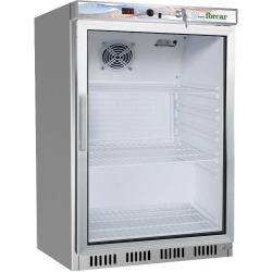 Mini vitrina frigorifica Forcar G-ER200G, capacitate 130 l, temperatura +2°+8°C, alb