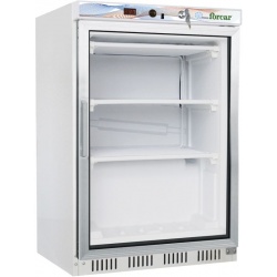 Mini vitrina frigorifica Forcar G-EF200G, capacitate 130 l, temperatura -18°-22°C, alb